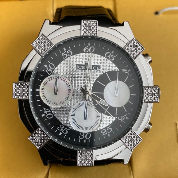 Brand new “Ice Ice Elements” Genuine Diamonds Bezel Large Face Men’s Watch. Nice - Picture 1 of 12